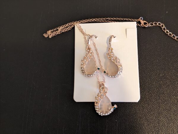 Natural Opaque Stone Necklace with Earring Set