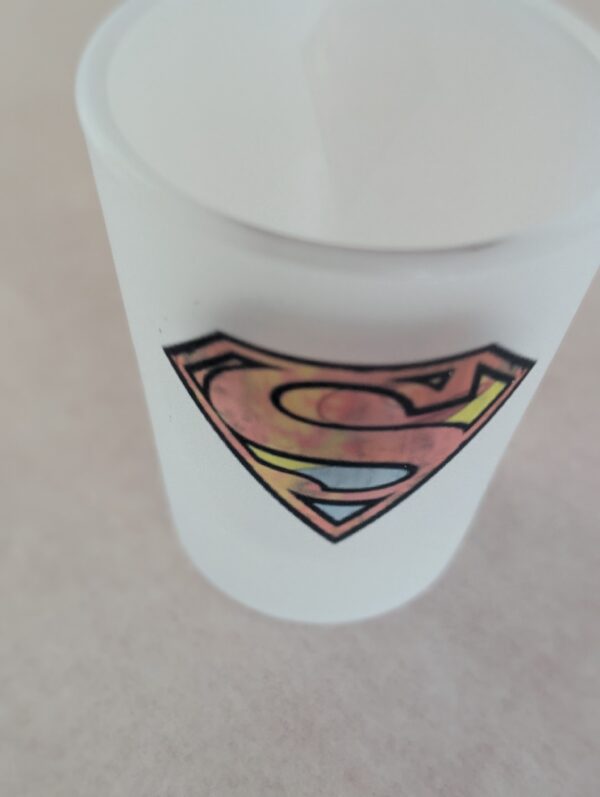 Super Hero Frosted Shot Glass 1.5 oz