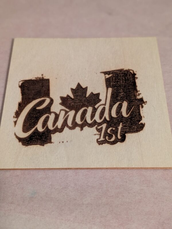 Canada 1st  Custom Laser Engraved Wooden Coaster