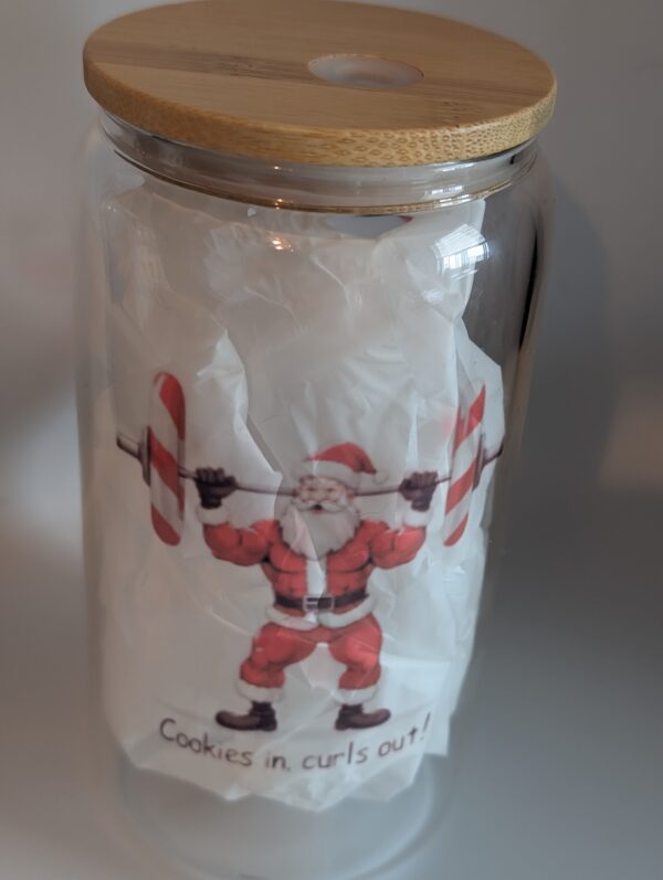 Cookies n Curls Out Santa  18oz Glass Tumbler