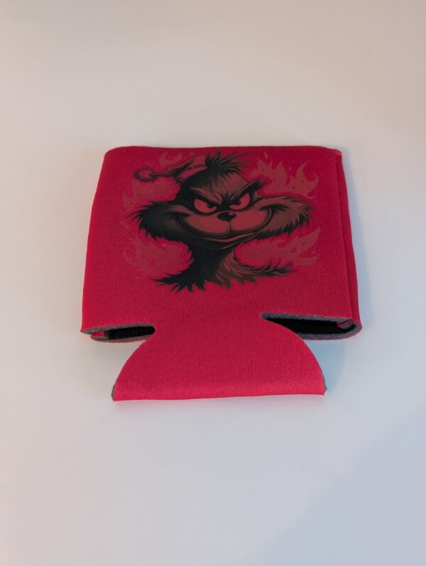 Fiery Grinch Christmas  Koozie