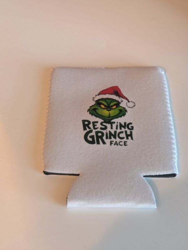 Resting Grinch Face Christmas  Koozie