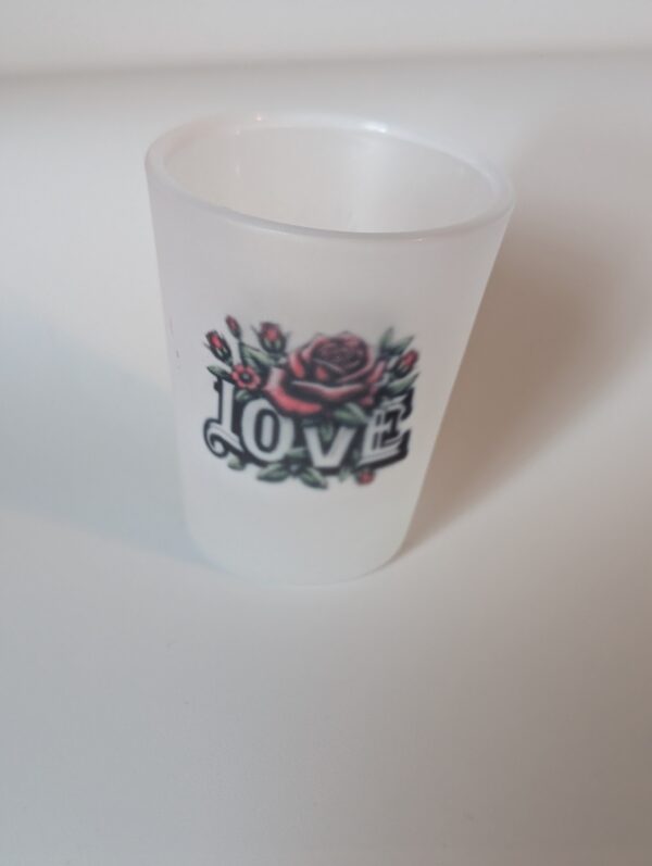 Love  Frosted Shot Glass 1.5 oz