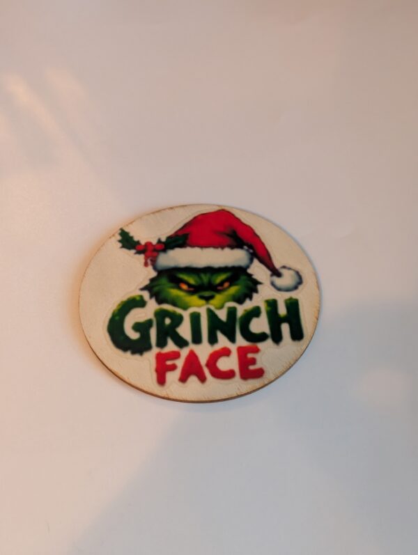 Grinch Face Custom Wooden Coaster