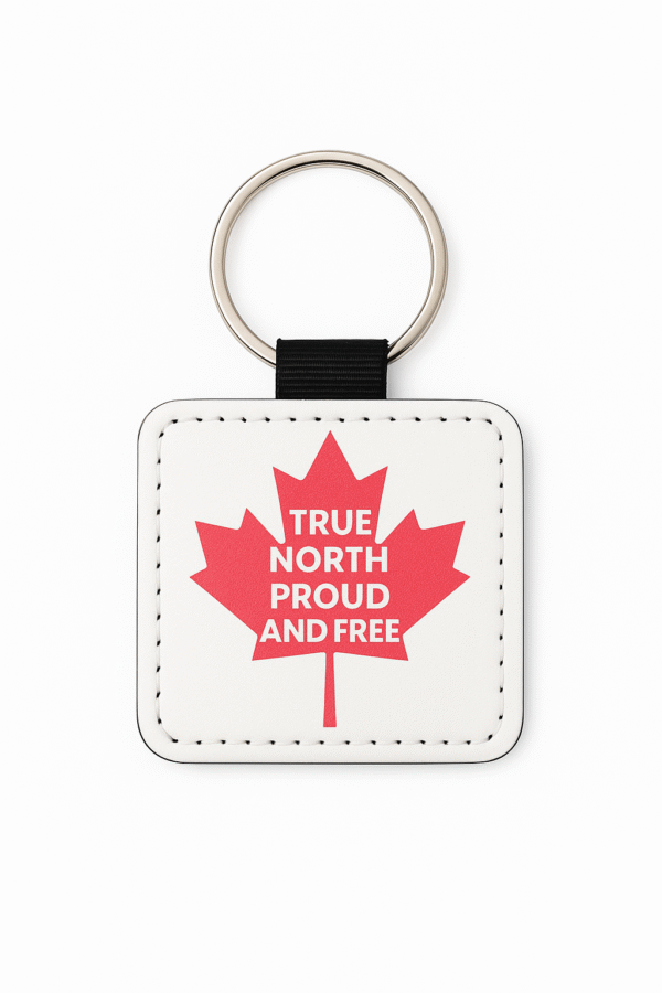 True North Proud And Free Square Leather  Key Chain