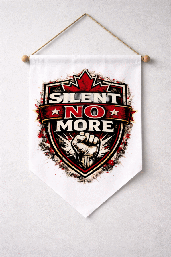 Silent No More Hanging  Banner Flag