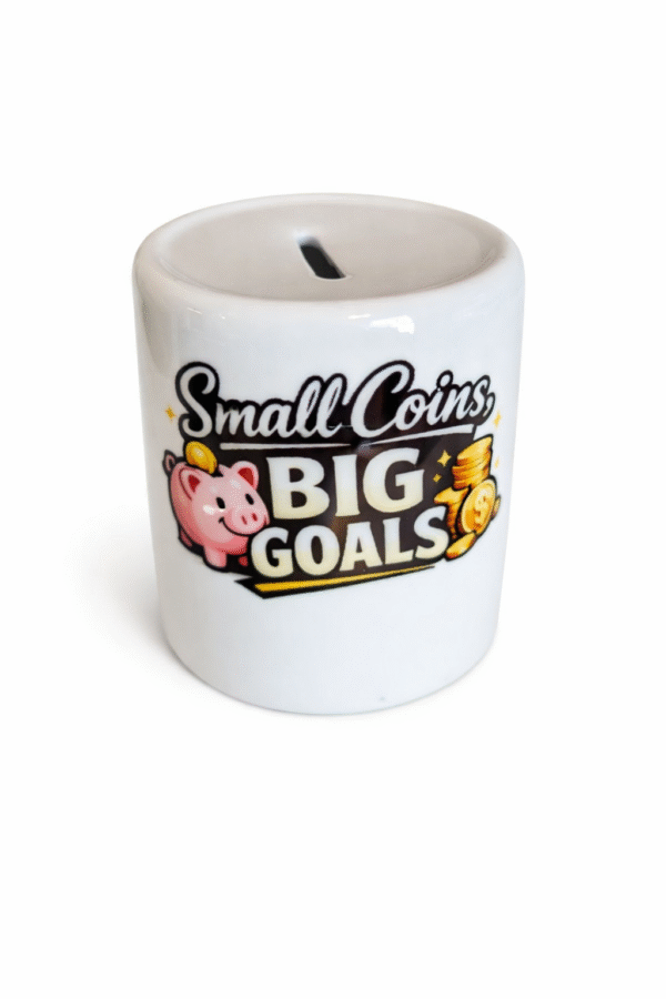 Small Coins Big Goals Ceramic Coin Bank