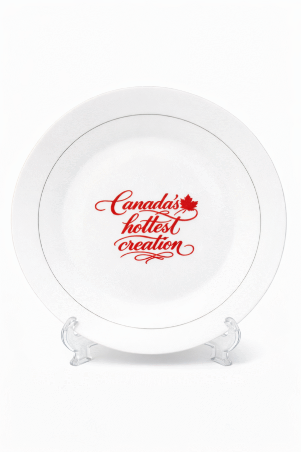 Canada's Hottest Creation Gold Rim  Ceramic Plate