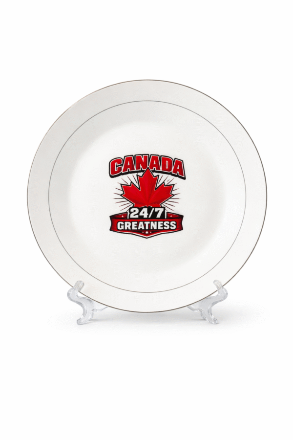 Canada 24/7 Greatness  Gold Rim  Ceramic Plate