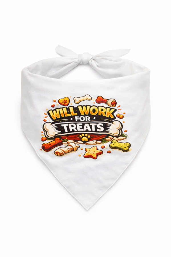 Will Work For Treats  Dog Bandana
