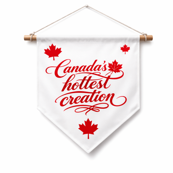 Canada's Hottest Creation   Hanging  Banner Flag