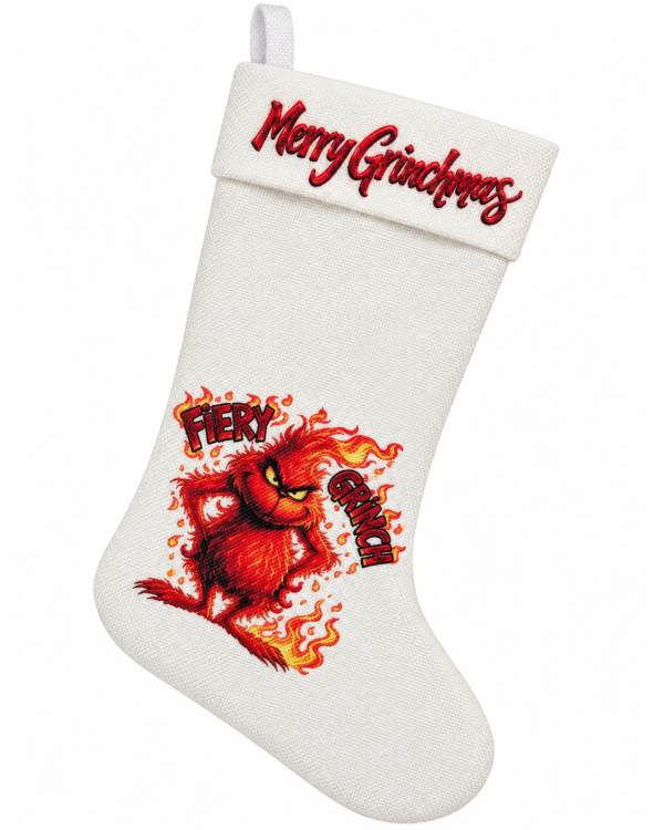Fiery Grinch Christmas Stocking