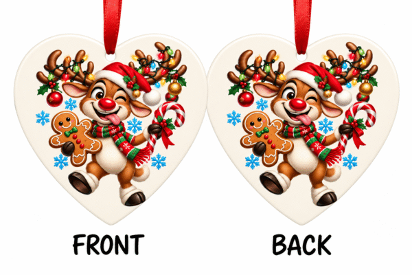 Happy  Christmas Reindeer  Ornament