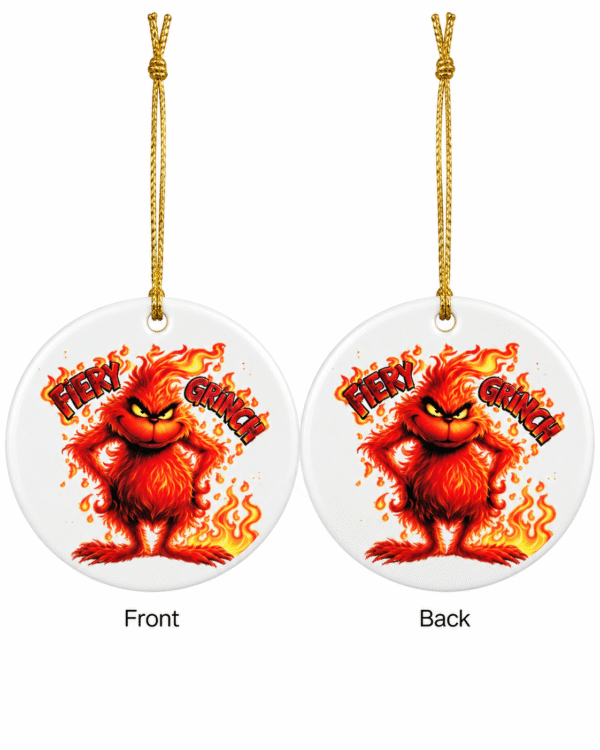 Fiery Grinch  Christmas Ornament