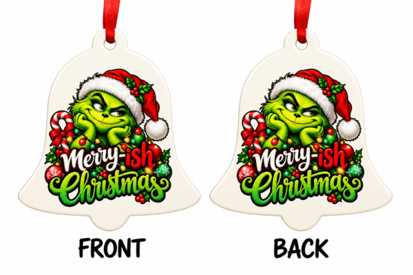 Santa Grinch Merry -Ish Christmas  Ornament
