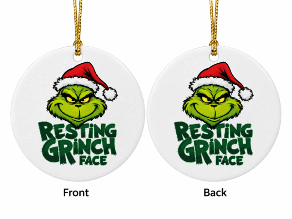 Resting  Grinch Face  Christmas Ornament